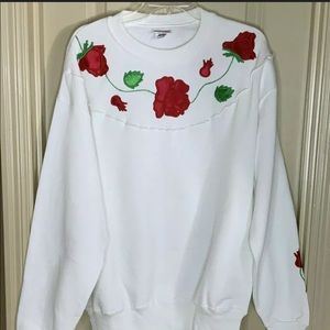 Bassett Walker Sweatshirt Roses Vintage #NM